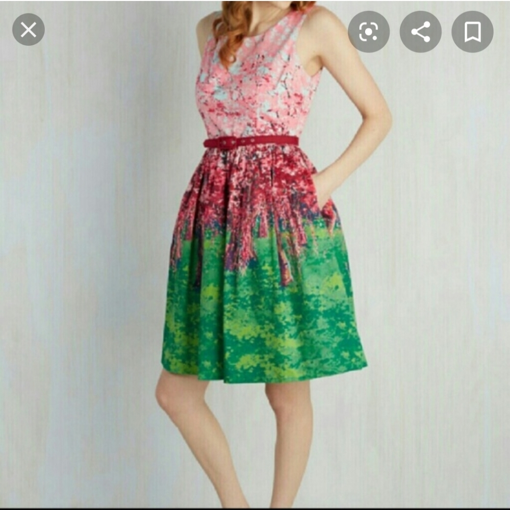 Modcloth Spring Festive Frondescence dress 1X